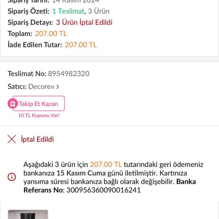 İptal Edilen Sipariş Ve Fiyat Artışı Mağduriyeti