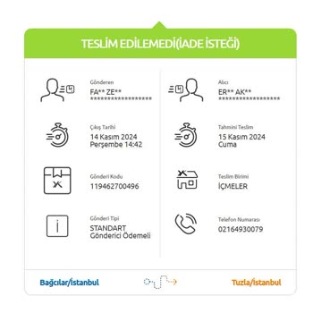 Yurtiçi Kargo İçmeler Şubesi Teslimat Sorunu