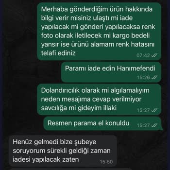 Yanlış Ürün Rengi Ve İade Sorunu