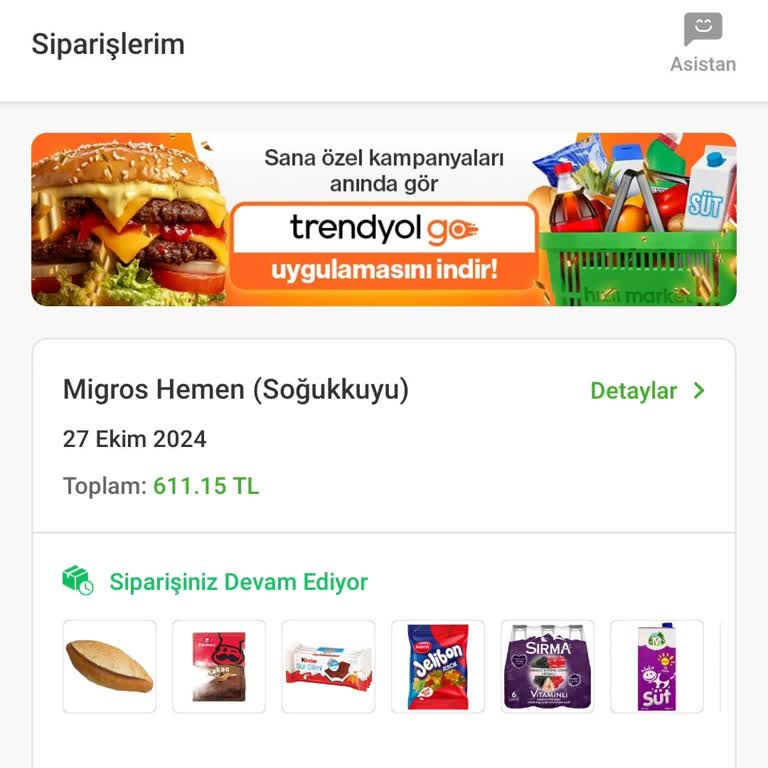 Trendyol Hızlı Market Siparişim Teslim Edilmedi Ve Para İadesi Yapılmadı