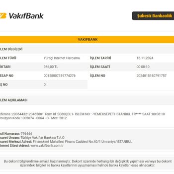 Yemeksepeti Hesap Güvenliği Sorunu