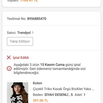 İptal Edilen Siparişin Ücreti Hala İade Edilmedi