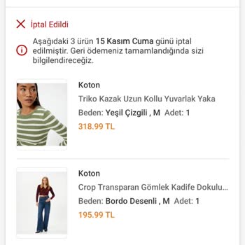 İptal Edilen Siparişin Ücreti Hala İade Edilmedi