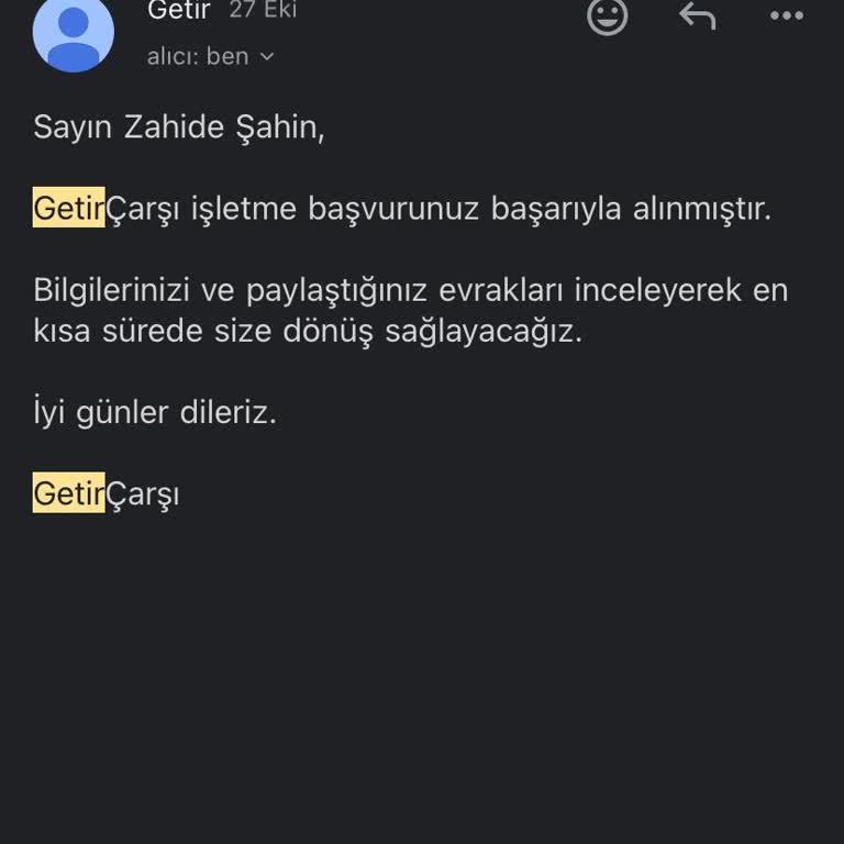 Getir Çarşı Başvuru Sürecinde İletişim Sorunu