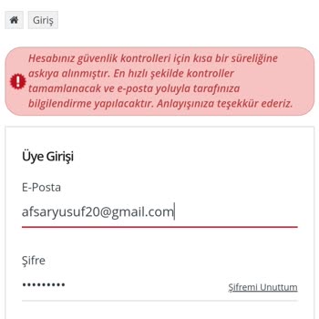 Hesabım Durduk Yere Kapandı, Yardım Edin