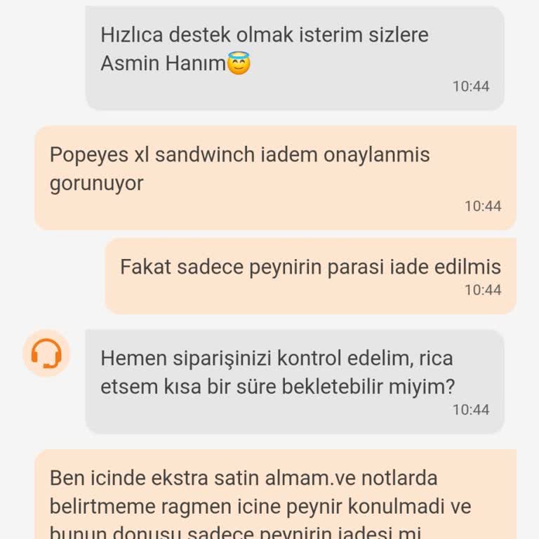 Burger Siparişimde Peynir Eksikliği Ve İade Sorunu