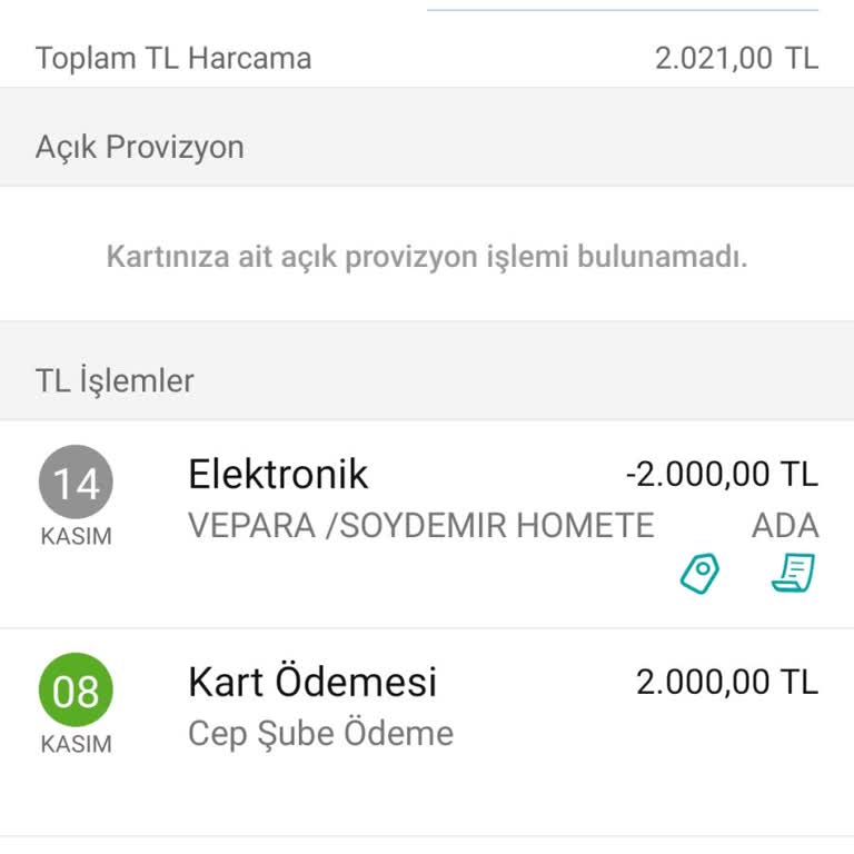 Bilinmeyen İşlemle Kartımdan 2000 TL Çekildi