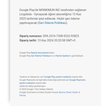 Lingokids Abonelik İptali Ve Geri Ödeme Sorunu