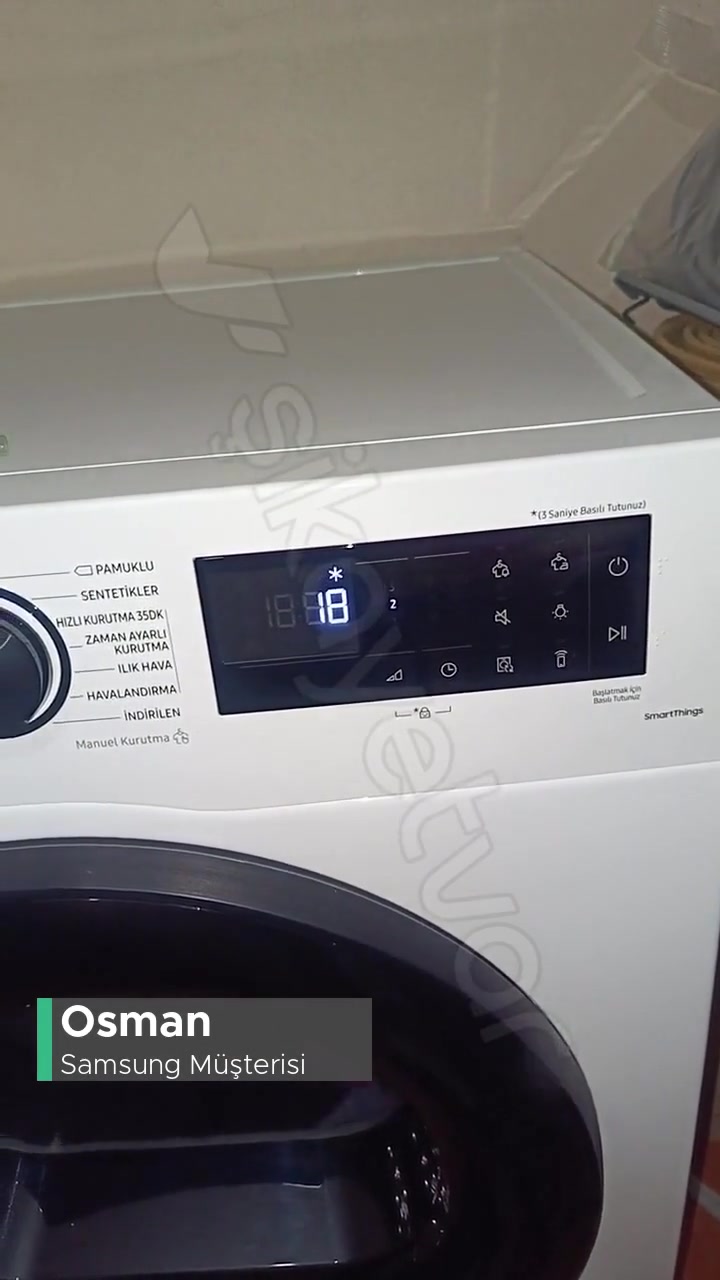 Samsung DV90CGC0A0AEAH Kurutma Makinesi Arka Kısmında Ses Gelmesi videonun kapak resmi