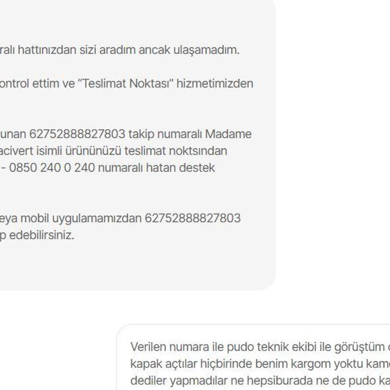 Kayıp Kargo Ve İletişim Sorunu