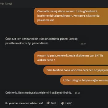 Dardanel Ton Ürünü: Oksitlenme Ve Yetersiz Müşteri Hizmeti