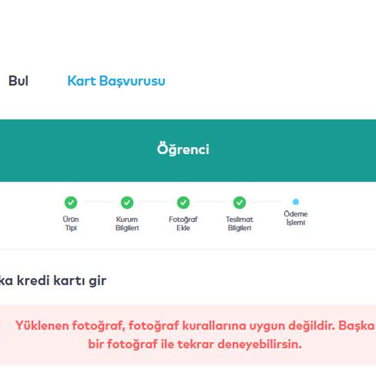Öğrenci İstanbulkart Başvurusunda Fotoğraf Sorunu