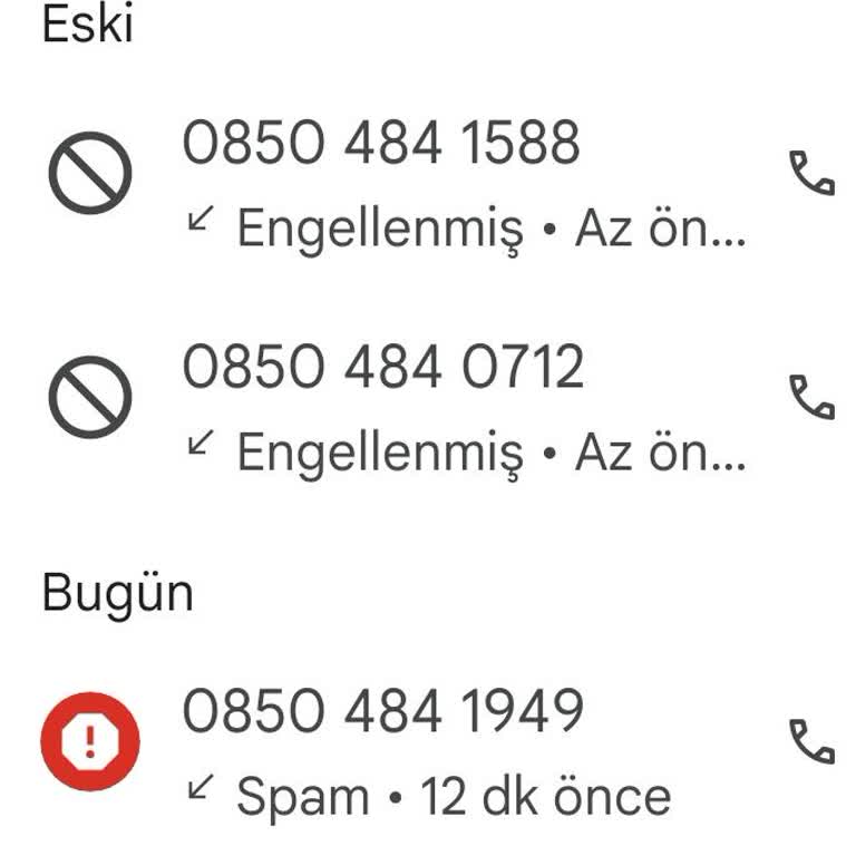 08504841588 Sürekli Gelen Bilinmeyen Numaralar!