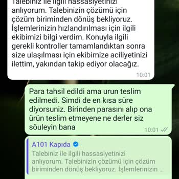 A101'de Müşteri Hizmetleri Ve Teslimat Sorunu