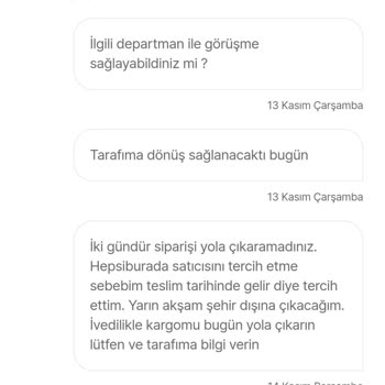 Geciken Kargo Ve Yetersiz Müşteri Hizmetleri