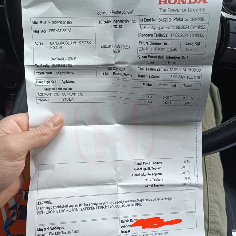 Honda'da Teyp Arızası Ve Uzayan Bekleyiş