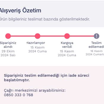 Kargo Teslim Edilmeden İade Edildi