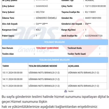 Aras Kargo'da Sürekli Tekrarlanan Teslimat Sorunları