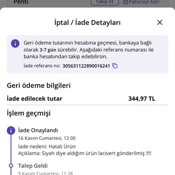 Yanlış Renk Ve İade Sorunu: Müşteri Hizmetleri Hayal Kırıklığı