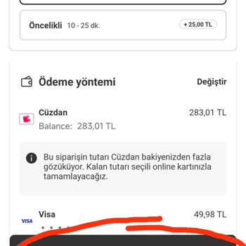 Yemek Sepeti Cüzdan Bakiyesi Kullanılamıyor