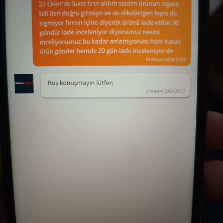 Yanlış Gönderilen Luxell Fırın Ve İade Süreci Sorunları