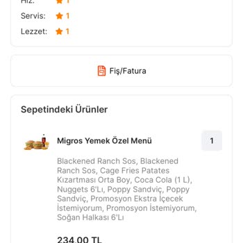 Popeyes Siparişim Eksik Ve İade Yok