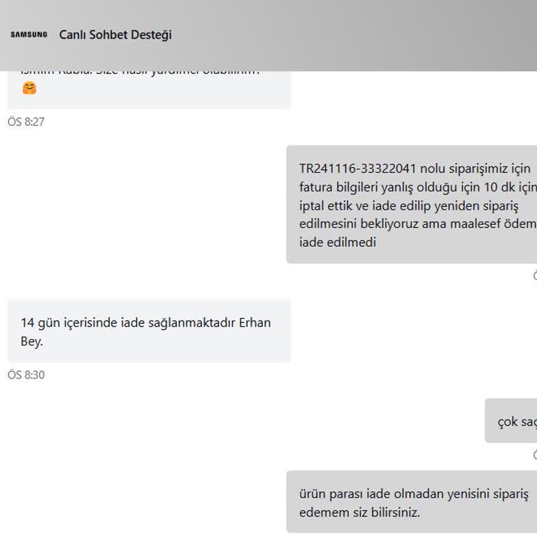 Yanlış Fatura Adresi Ve İptal Sorunu