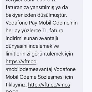 Vodafone'dan Onaysız Ücretlendirme Mağduriyeti