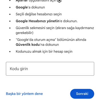 Google Hesabımı Geri Almak İstiyorum