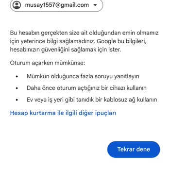 Google Hesabımı Geri Almak İstiyorum