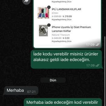 Yanlış Ürün Gönderimi Ve İletişim Eksikliği