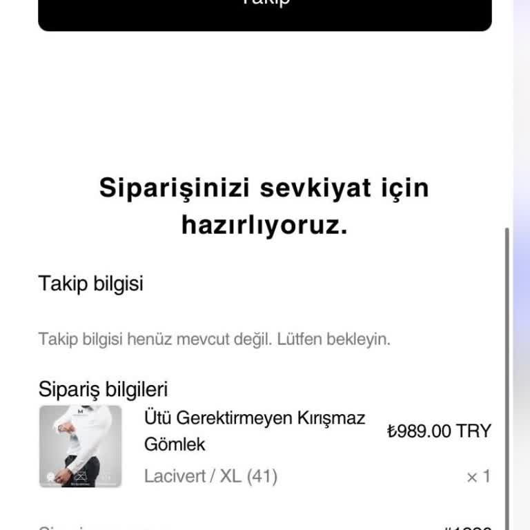 Sipariş Verildi, Ürün Yok!