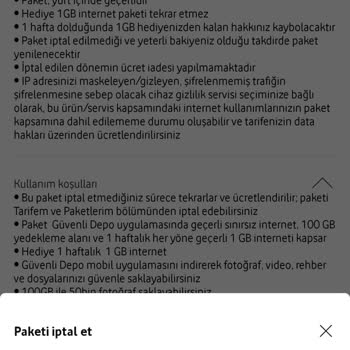 Yanlışlıkla Alınan Ek Paketlerin İptal Sorunu