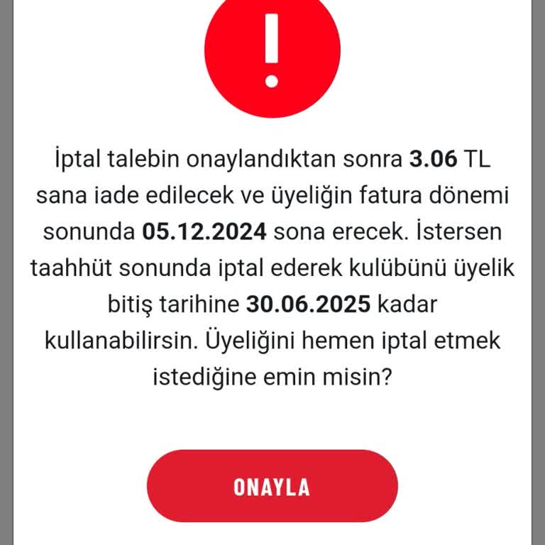 Üyelik İptalinde Yetersiz Geri Ödeme