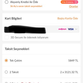 Trendyol'da Yanıltıcı Taksit Seçeneği Sorunu