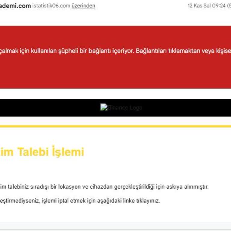 Binance'den Gelen Spam Maillerle Mücadele