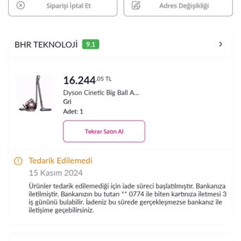 Pazarama'dan Sipariş İptali Ve Mağduriyet