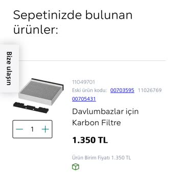 Siemens Web Sitesinde Ödeme Sorunu: Karbon Filtre Alınamıyor