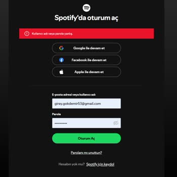 Spotify Hesabına Erişim Sorunu