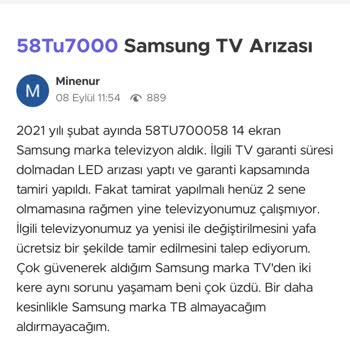 Samsung TV'nin Kronik Arızası Ve Yetersiz Çözüm