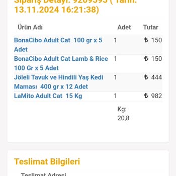 Kedilerin Maması Gelmedi Aras Kargo Yine Yanlış Bilgilendirdi