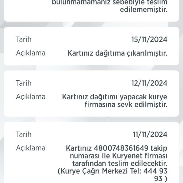Teslim Edilemeyen Bankkart Genç Kartı Ve Ulaşılamayan Kurye