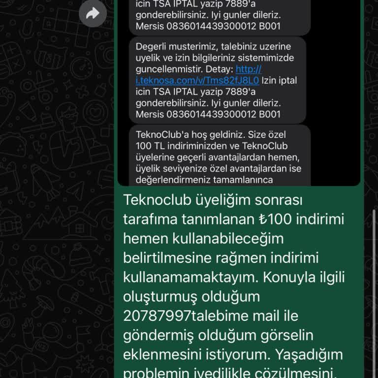 Teknosa Teknoclub İndirim Kodu Sorunu