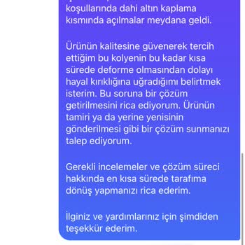 Kalitesiz Ürün Ve İlgisiz Müşteri Hizmetleri