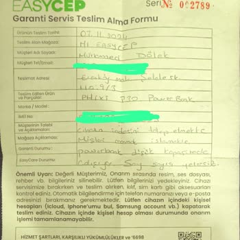 EasyCep'te İade Ve Çalışan Sorunu