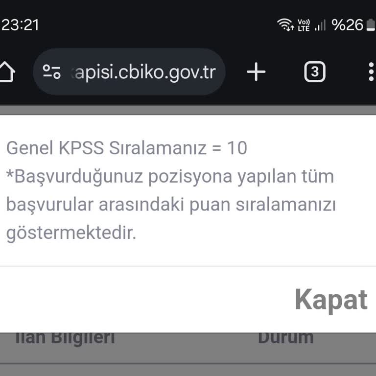 Güncelleme Sonrası Sıralama Bilgisine Ulaşamama Sorunu