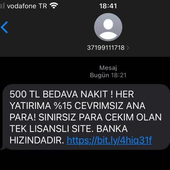 Vodafone Abonelerine Sürekli Gelen İstenmeyen Mesajlar