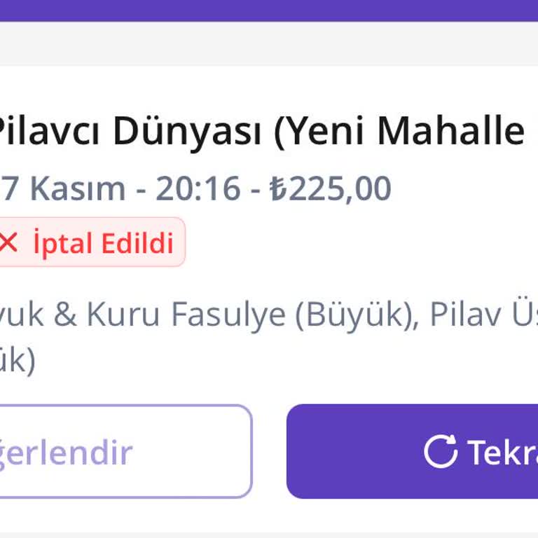 GetirYemek Beklenmedik Sipariş İptali Ve Yetersiz Müşteri Hizmeti