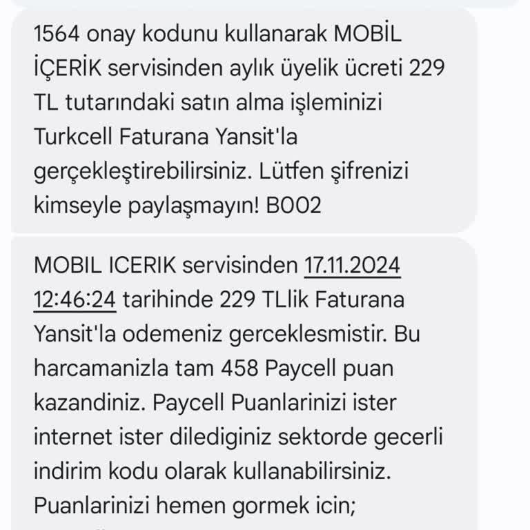 Turkcell Faturamda Anlamadığım Mobil İçerik Ücreti