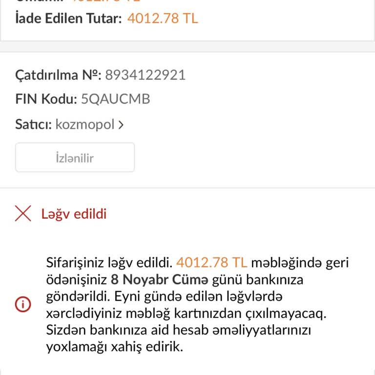Trendyol'dan İptal Edilen Siparişin İadesi Neden Hala Hesabımda Yok